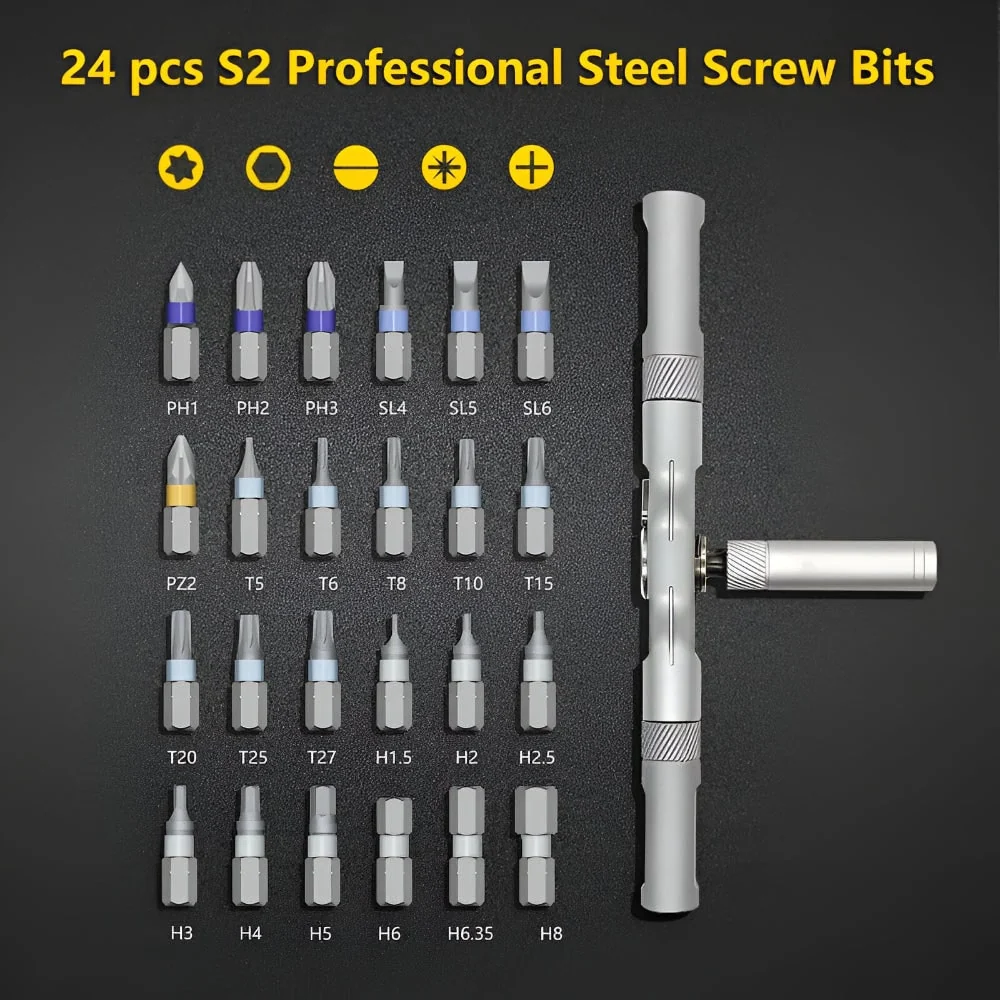 Precision Screwdriver Set Ratchet Compact Repair Toolkit - Image 7